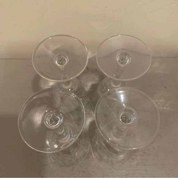 Four VTG Etched Floral Crystal Sherry Glasses - Picture 4 of 6